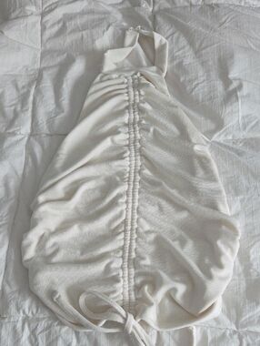 Express Cream Ruched Halter Tank